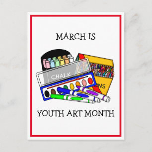 March is Youth Art Month Kunst voor je kind toev Briefkaart