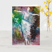 "Marchant carte de voeux dans esprit" (Fleur jaune)