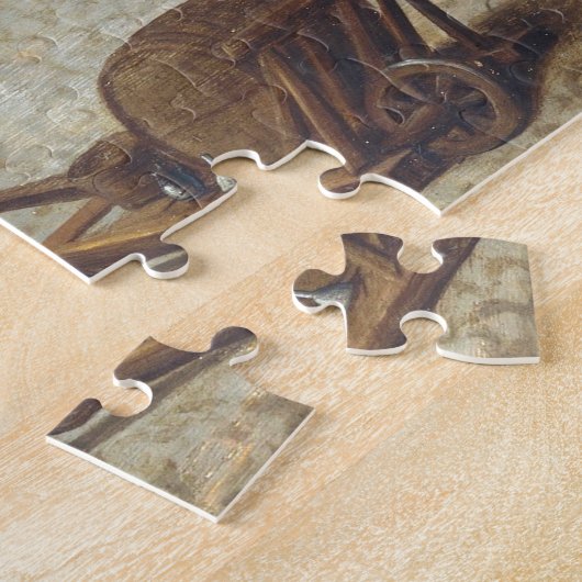 Marché à Bergen, Puzzle d'Art flamand (Côté)