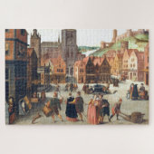 Marché à Bergen, Puzzle d'Art flamand (Horizontal)