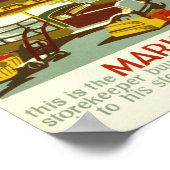 Marché alimentaire... Poster vintage américain (Coin)