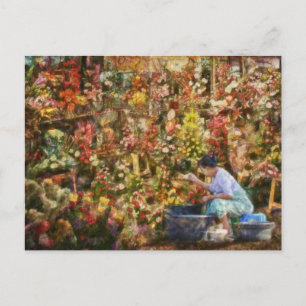 Marché aux fleurs New Delhi India Art Carte postal