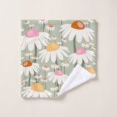 Marché aux Fleurs Tokyo Retro Daisies Sage Green (Gant de toilette)