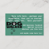 Marche de chien. Carte de visite de marcheur de (Dos)