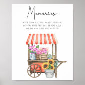 Marché de fleurs - Affiche de souvenirs avec la ma (Devant)