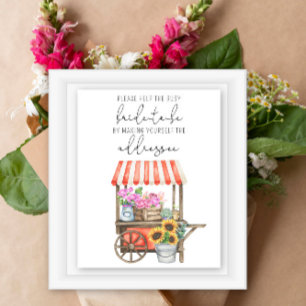 Marché de fleurs Aide à la mariée occupée Affiche