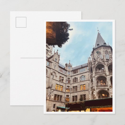 Marché de Noël Munich, Allemagne Carte postale (Devant / Derrière)