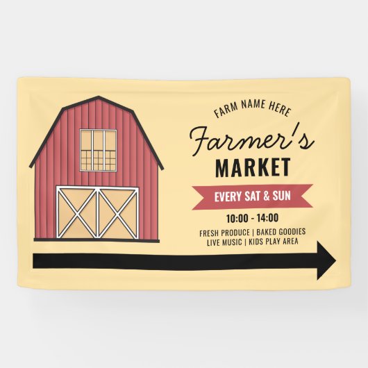 Marché des fermiers Bannière de marketing des ferm (Horizontal)