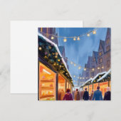 Marché des Fêtes Joyeux Noël Carte Peinte à la Mai (Devant / Derrière)