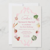 Marché des producteurs de légumes roses Invitation (Devant)