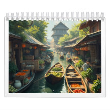 Marché flottant Siam avec calendrier