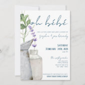 Marché français - Fleurs - Invitation Baby shower (Devant)