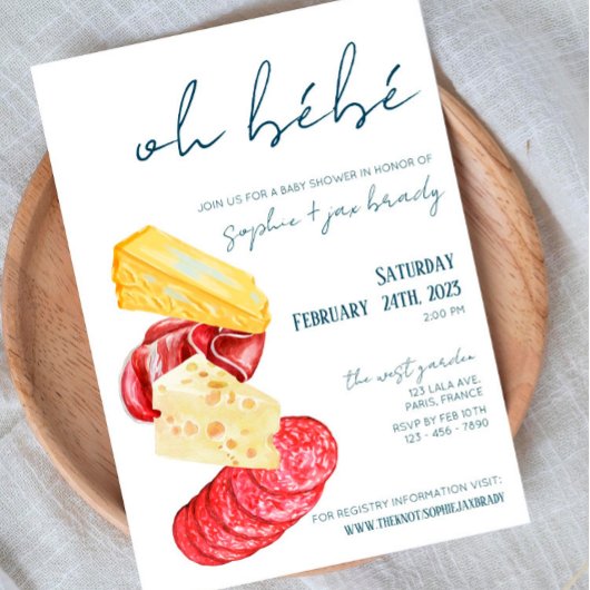 Marché Français - Fromage - Invitation Baby shower