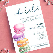 Marché français - Macaron - Invitation Baby shower