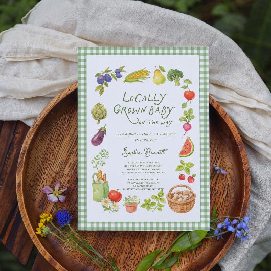 Marché Local Invitation à une Baby Shower