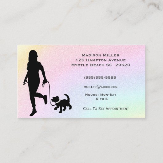 Marche pour chien arc-en-ciel / Carte de visite po (Dos)