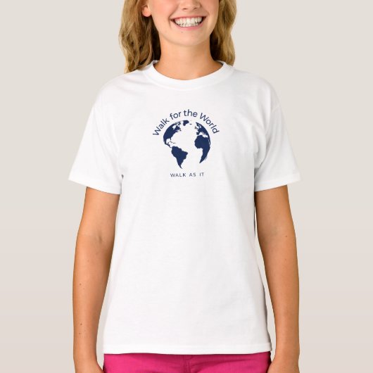 Marche Pour Le Monde T-Shirt - Filles Blanches (Devant)