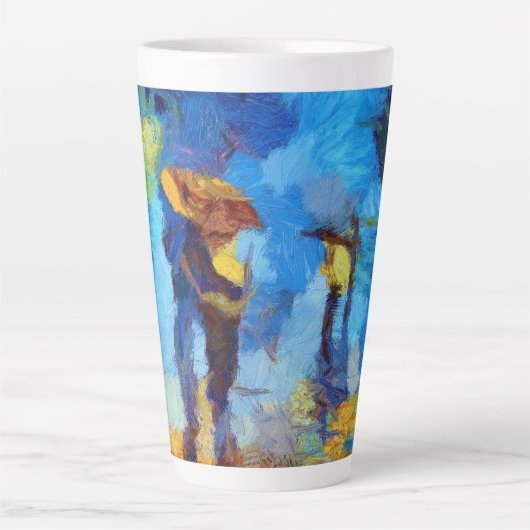 Marcher Dans La Pluie Latte Mug (Devant)