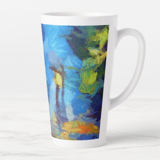 Marcher Dans La Pluie Latte Mug (Droite)