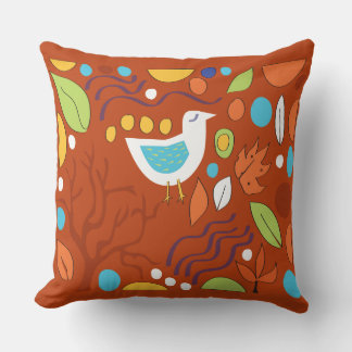 MARCHER DANS LES BOIS Brown Tan Throw Oreiller