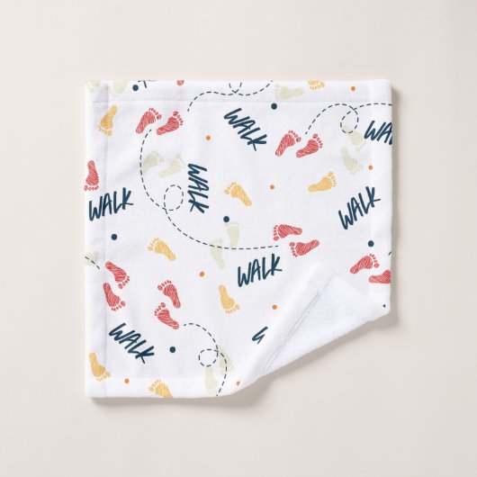 Marcher ensemble : Motif d'empreinte d'aventure (Gant de toilette)