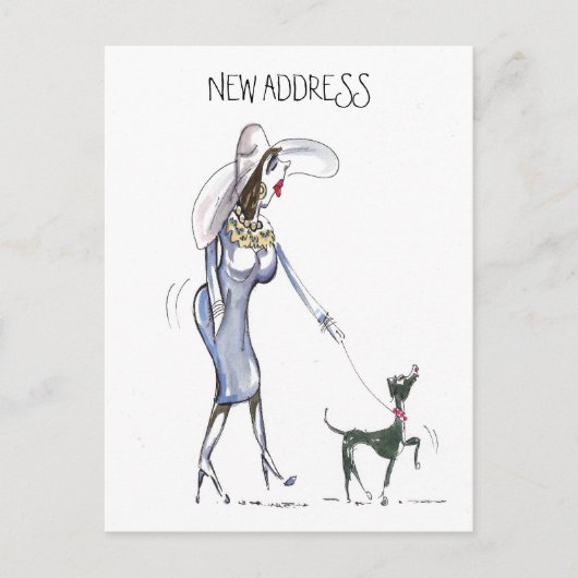 Marcher le chien Nouvelle carte d'adresse (Devant)