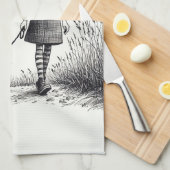 Marcher le chien serviette de cuisine (Quart Plié)