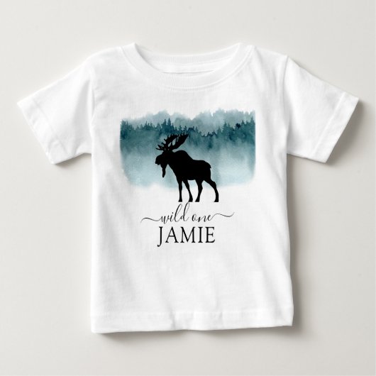 Marcher Moose Wild Un Anniversaire Garçon T-shirt (Devant)