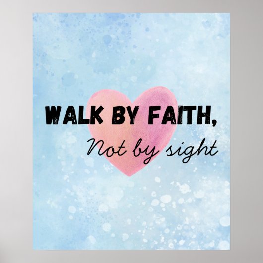 Marcher par la foi affiche de typographie chrétien (Devant)