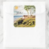 Marcheren Dieren in het land Vierkante Sticker (Tas)