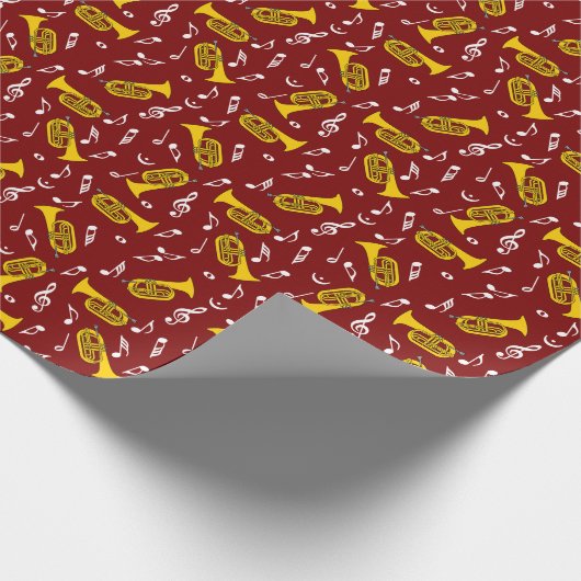 Marcherende bariton Muzieknoten Treble Clefs Cadeaupapier (Hoek)