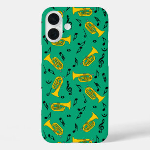 Marcherende bariton Muzieknoten Treble Clefs iPhone 16 Plus Hoesje
