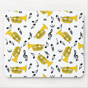 Marcherende bariton Muzieknoten Treble Clefs Muismat