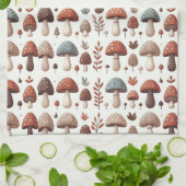 marcherende paddenstoelen theedoek (Gevouwen)