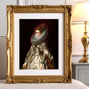 Marchesa Doria Roze Kauwgom in een Halskraus Poster