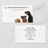 Marcheur de chien mignon / Carte de visite d'anima (Devant / Derrière)