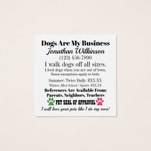 Marcheur de chiens - chargeur (Dos)