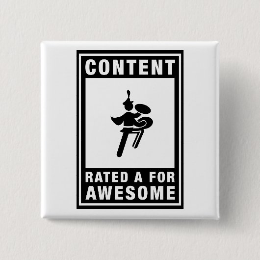 Marching Band - Bass Cymbal Vierkante Button 5,1 Cm (Voorkant)