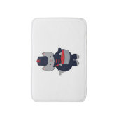 Marching Band Cat Drummer Navy Blue Red Badmat (Voorkant Verticaal)