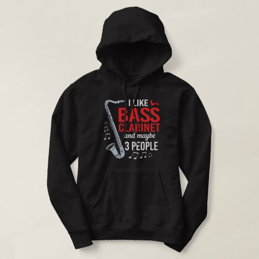 Marching Band Clarinet Nerd Funny Bass Clarinet Hoodie (Design voorkant)