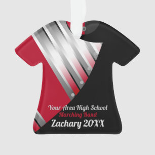 Marching Band Custom Rood Zilver en Zwart Ornament