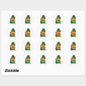 Marching Band Drum Tiger Green en Gold Ronde Sticker (Vel)