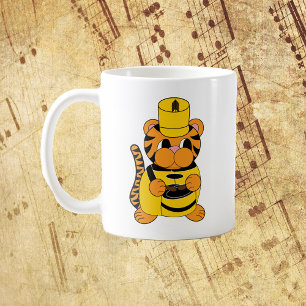 Marching Band Drummer Tiger Yellow Black Koffiemok