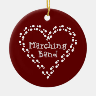 Marching Band Footprint Heart Keramisch Ornament