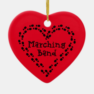 Marching Band Footprint Heart Keramisch Ornament