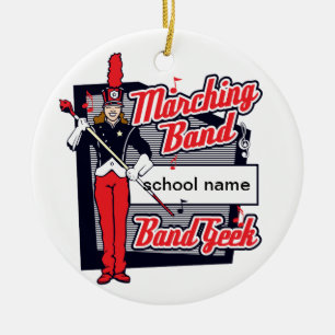 Marching Band Geek Red Keramisch Ornament