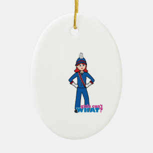Marching Band Girl Light/Red Keramisch Ornament