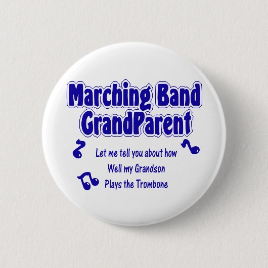 Marching Band Grootouder/Trombone Ronde Button 5,7 Cm (Voorkant)