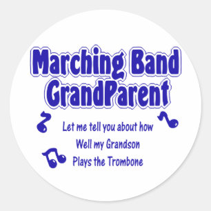 Marching Band Grootouder/Trombone Ronde Sticker