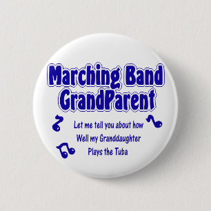 Marching Band Grootouder/ Tuba Ronde Button 5,7 Cm